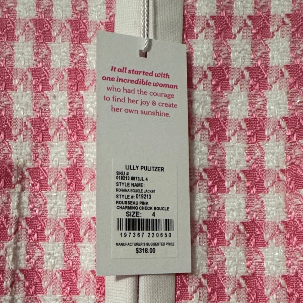 Lilly Pulitzer Pink and White Checkered Jacket - Picture 2 of 4